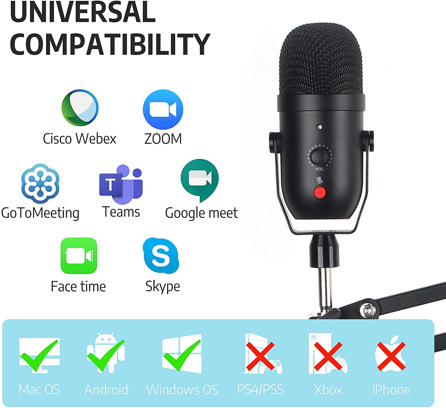 tonor professional usb computer condenser microphone mic for mac pc youtube